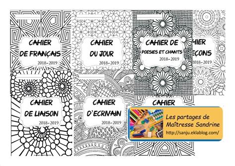 Cahier Du Jour Cp Page De Garde Mandala Pages de garde à colorier 2022-2023 - Les partages de Maîtresse Sandrine